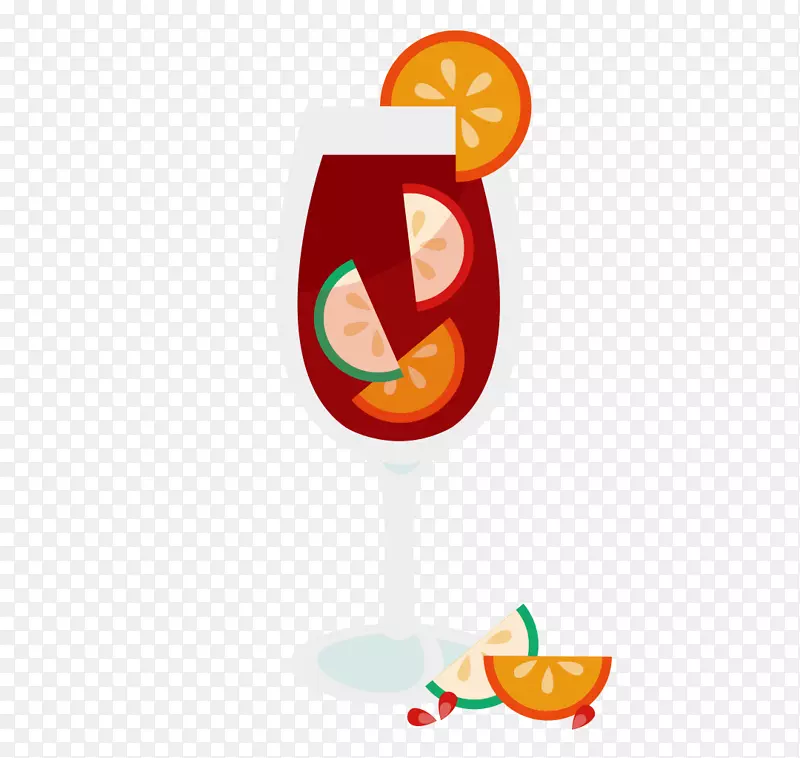 桑格里亚葡萄酒鸡尾酒装饰饮料剪辑艺术水果鸡尾酒