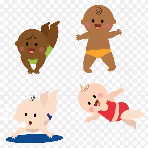 儿童卡通脊椎动物剪贴画-游泳训练