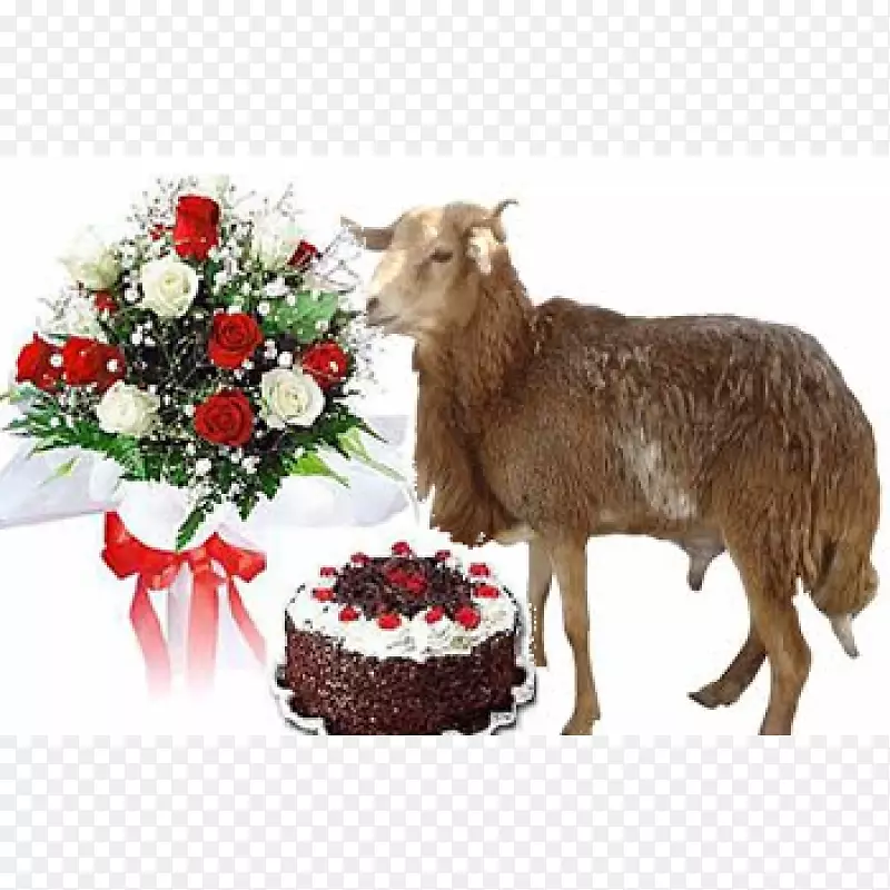鲜花花束玫瑰生日蛋糕-羊
