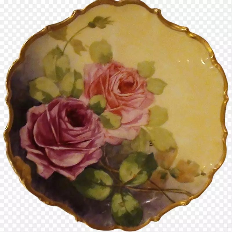 餐具板利莫热瓷花瓶手绘玫瑰