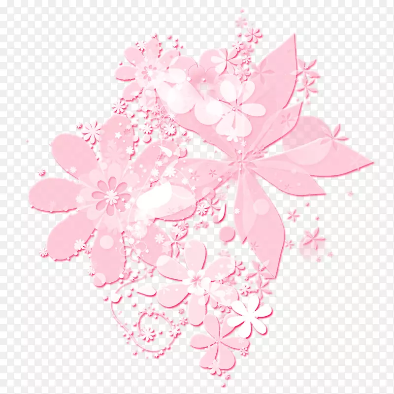 花卉花型花瓣-粉红效果