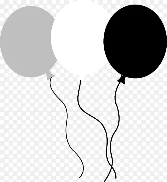 气球剪影艺术-白色气球