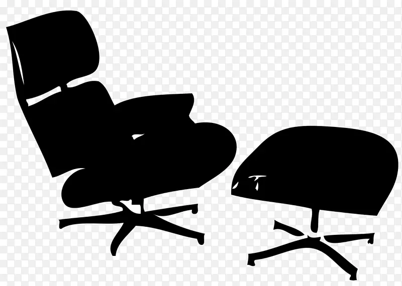 伊姆斯躺椅查尔斯和雷埃姆斯玻璃纤维扶手椅脚休息-躺椅