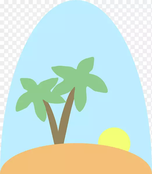 热带岛屿度假胜地电脑图标剪贴画-卡通岛