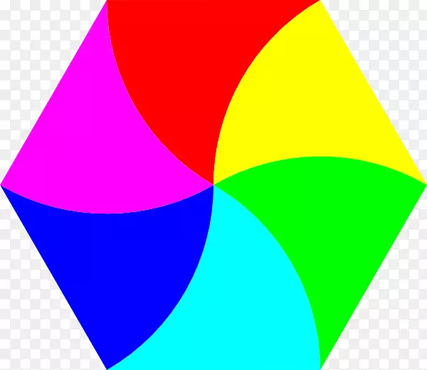 六角计算机图标形状剪贴画彩色六边形