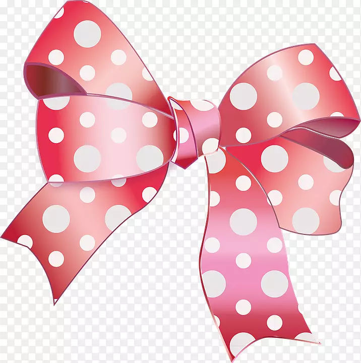 粉色圆点丝带红-可爱的丝带