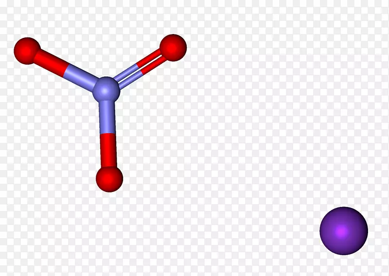 硝酸钾化学球棒模型