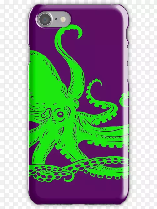 手机配件章鱼绿色贴纸洋红章鱼球