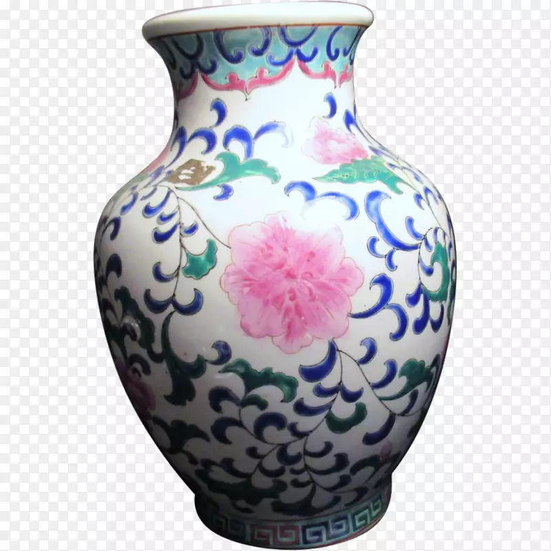 陶瓷花瓶陶瓷陶器钴蓝手绘泰国
