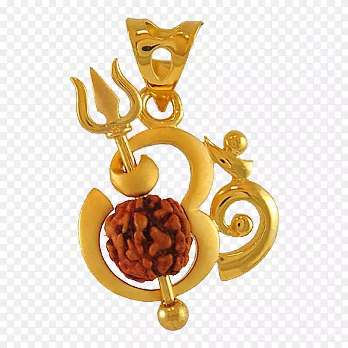 红景沙魅力和吊坠湿婆珠宝Ganesha-trishul