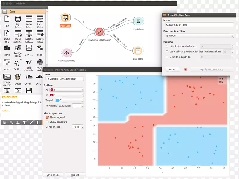 计算机软件橙色数据挖掘统计分类可视化数据分类