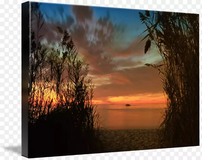 桌面壁纸自然景物摄影-红色日落