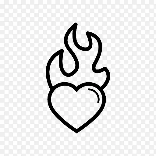 心脏电脑图标剪辑艺术燃烧的心