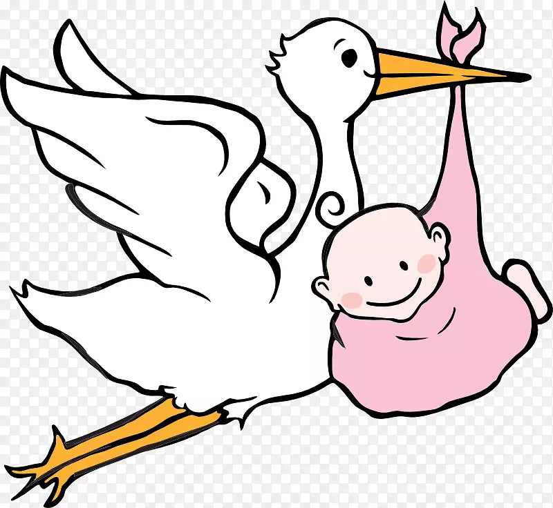 白鹳婴儿剪贴画-婴儿成长档案