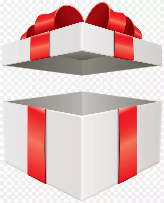 礼品卡盒剪贴画-白色礼品盒