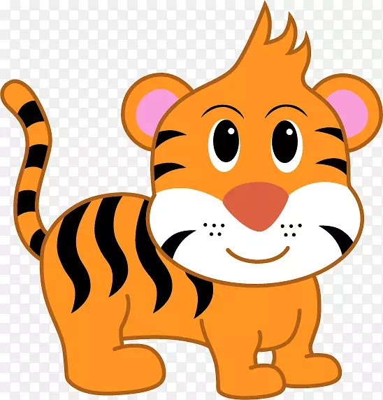 幼童西伯利亚虎画动物-卡通动物园