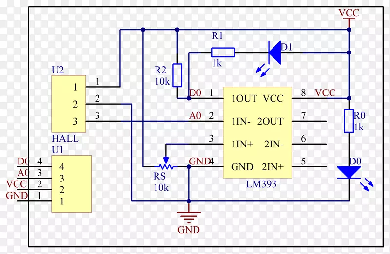 接线图原理霍尔效应传感器电路图被动红外传感器电路图