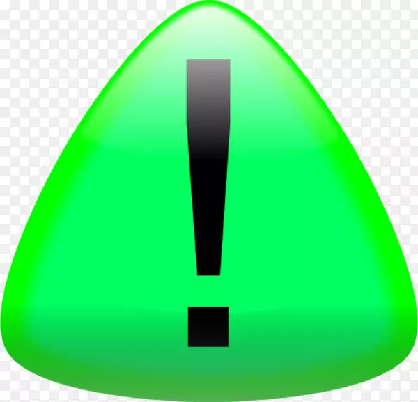 感叹号三角形标志绿色剪贴画圆三角形