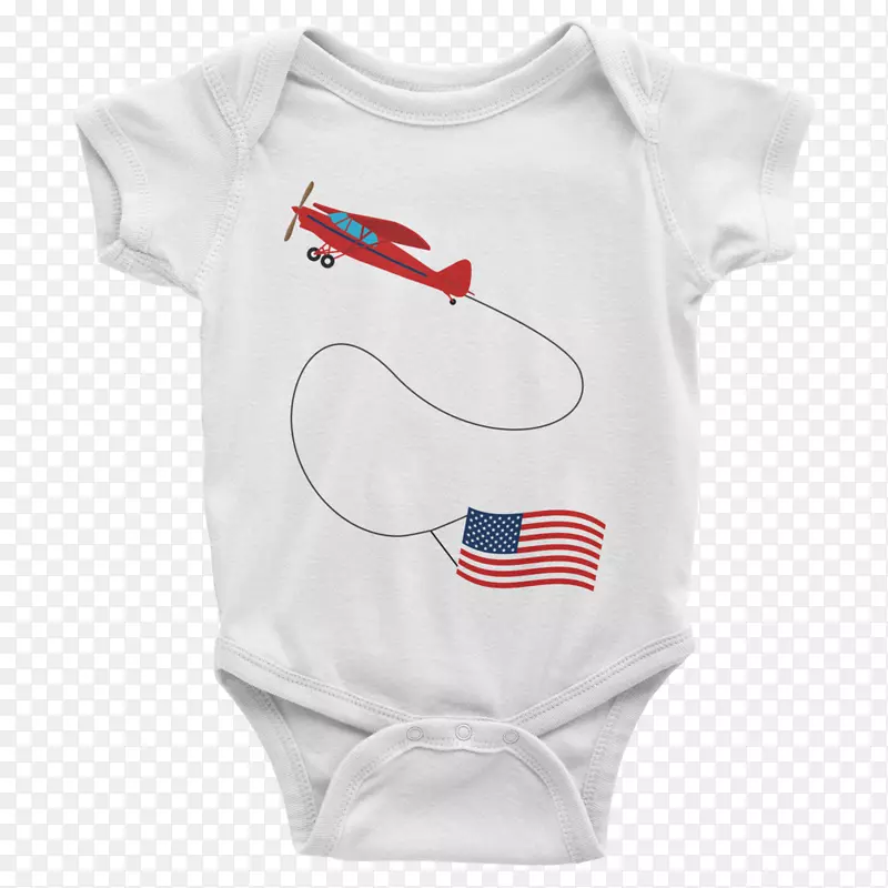 t恤婴儿及蹒跚学步的一件衣服袖子拉旗子