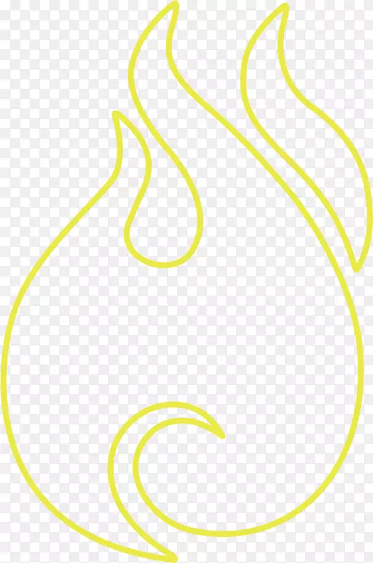 线条艺术圈剪贴画-黄色火焰PNG