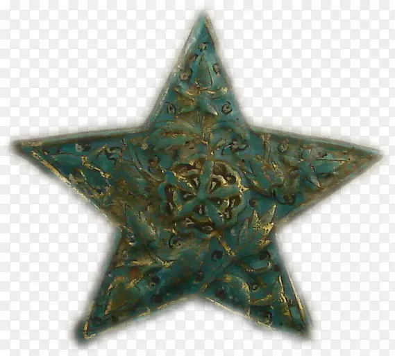 绿松石圣诞装饰明星陶瓷