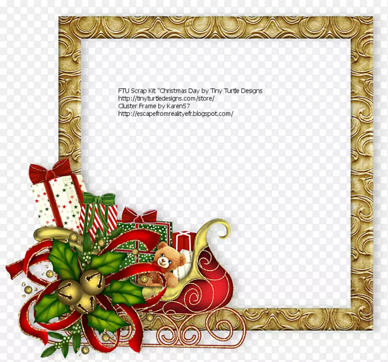 画框花卉设计艺术-圣诞节