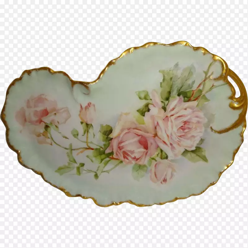 餐具盘蔷薇科瓷手绘花束