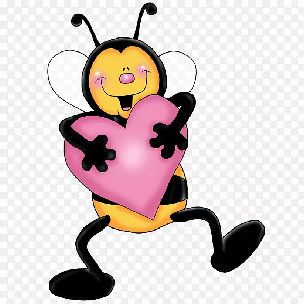蜜蜂心卡通剪贴画-可爱的蜜蜂
