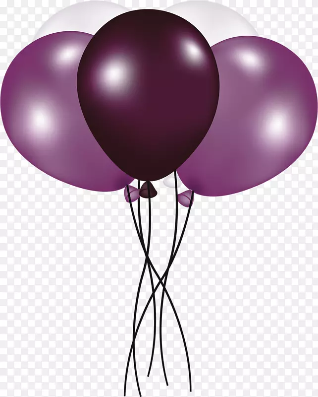 热气球生日玩具气球夹艺术.紫色气球