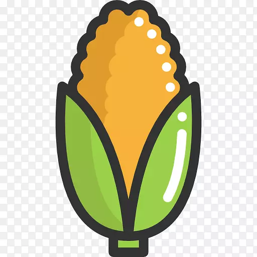 素食美食玉米电脑图标牛奶玉米载体