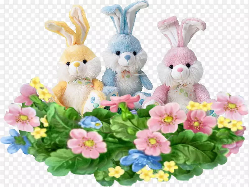 复活节兔子画框复活节彩蛋花儿复活节快乐