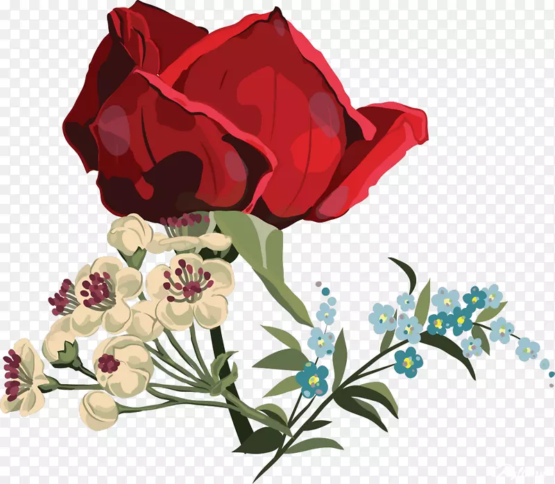 花园玫瑰、花束、蜈蚣玫瑰、切花-美丽的玫瑰