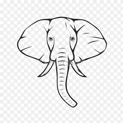 非洲象画印度象剪贴画.象插图