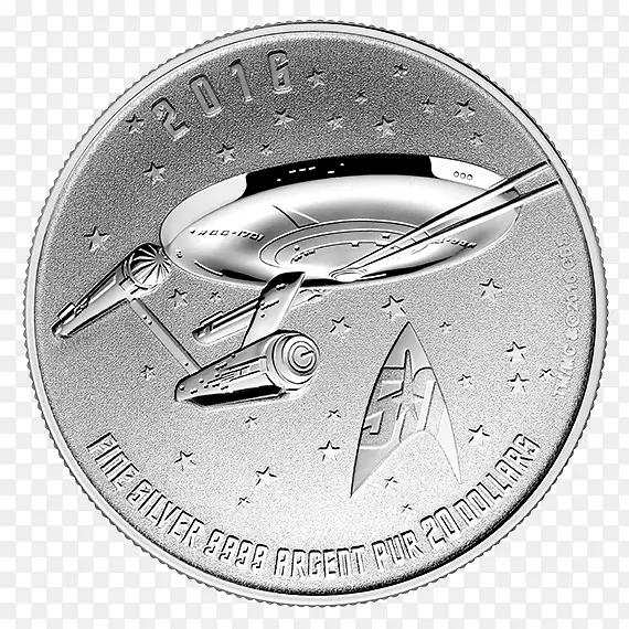 银币皇家加拿大造币厂星际迷航银飞碟