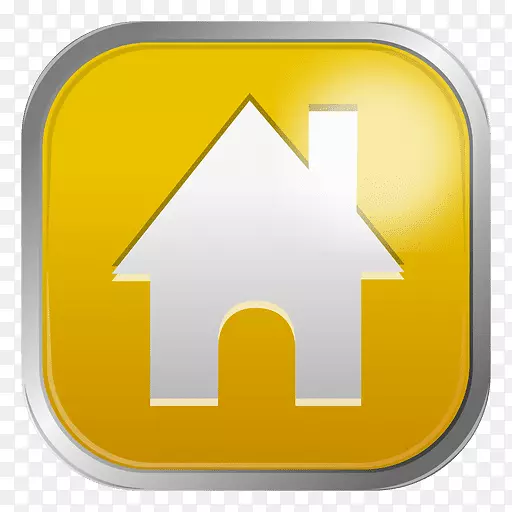 电脑图标黄色标志房屋.透明材料