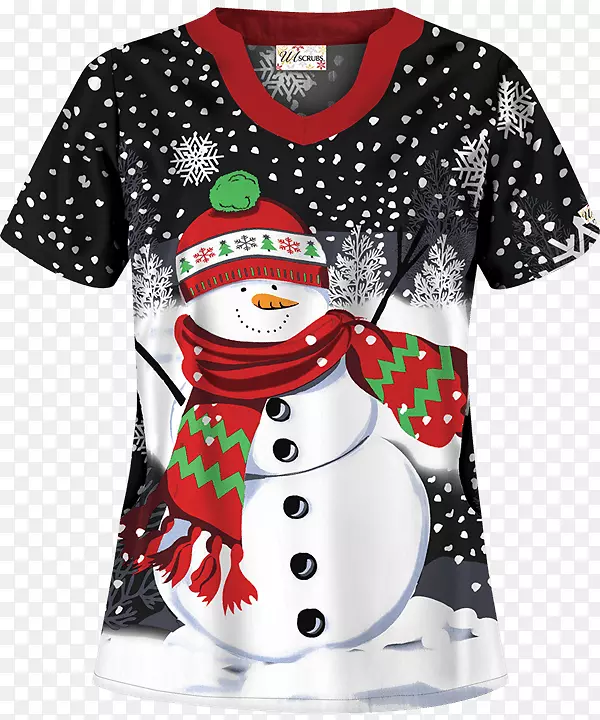 服装t恤圣诞套筒外装雪盖
