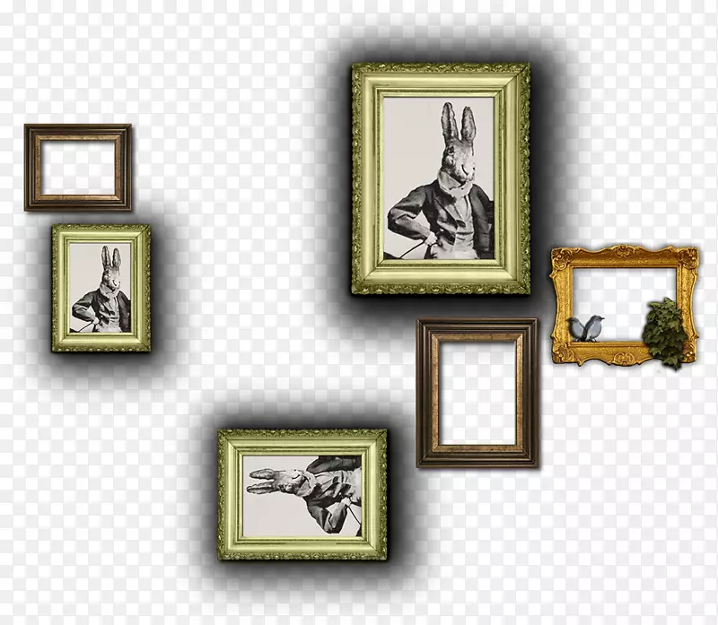 相框矩形字体-兔子创意