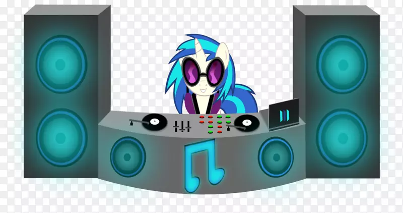 唱片曲目留声机唱片DJ混合动画-卡通DJ