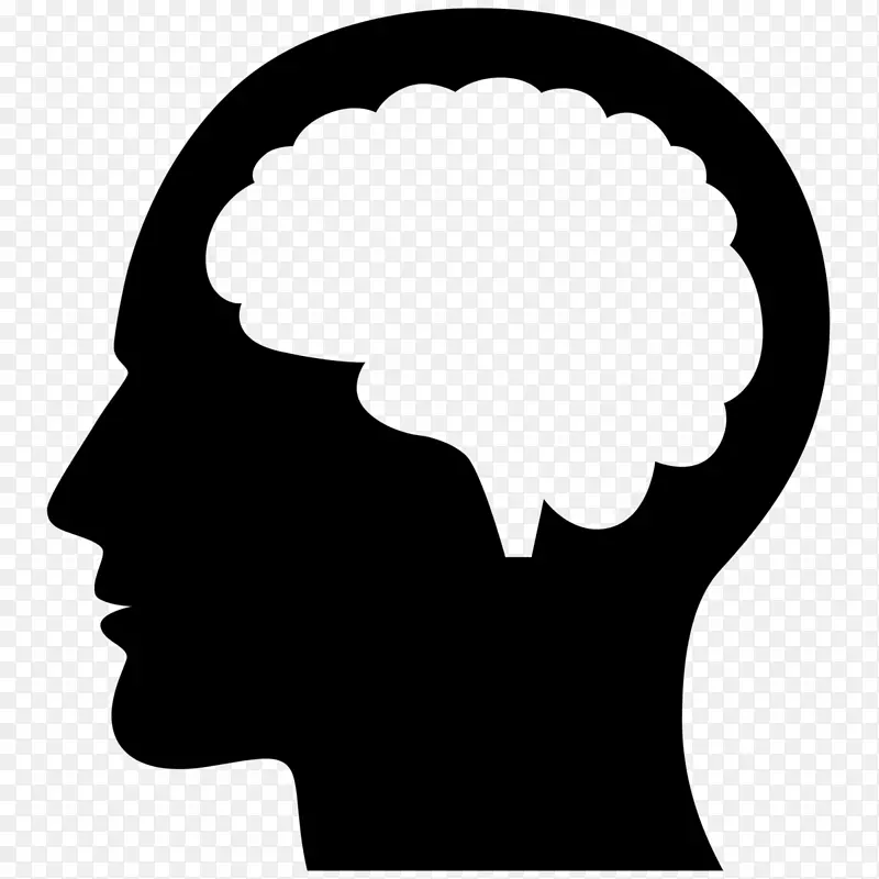 人脑人头电脑图标剪辑艺术-大脑思考