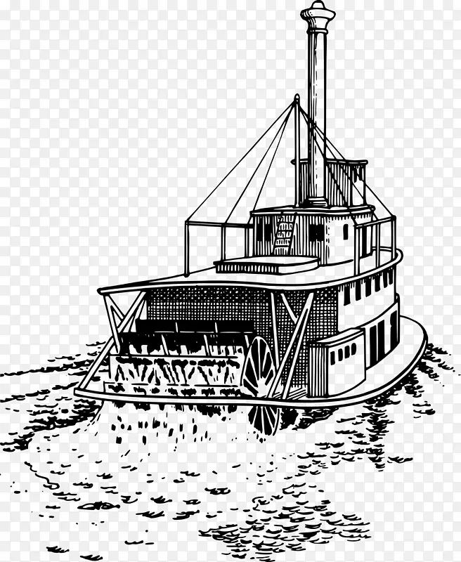 轮船、河船、桨轮、轮船.图纸
