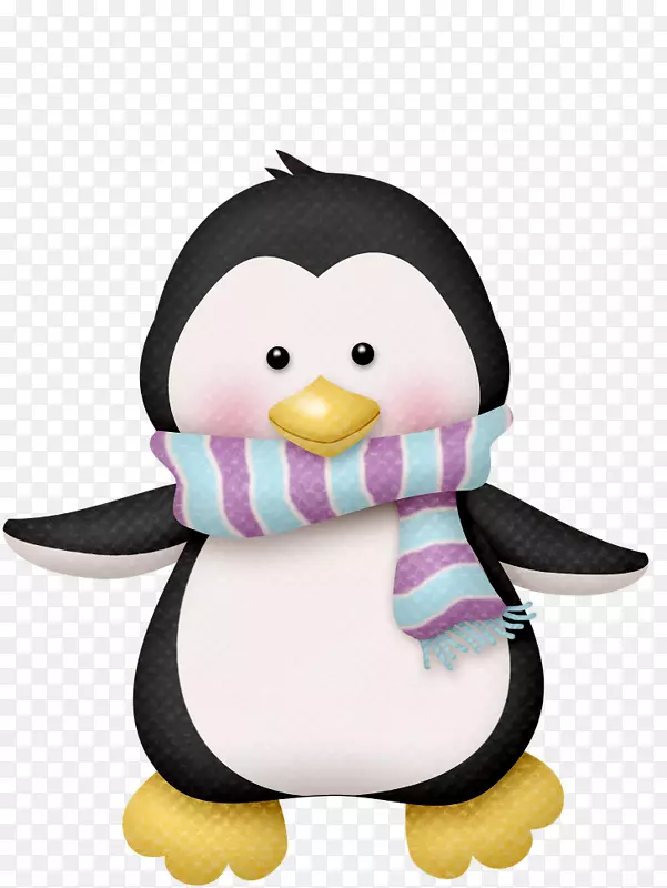 企鹅可爱的剪贴画-企鹅圣诞