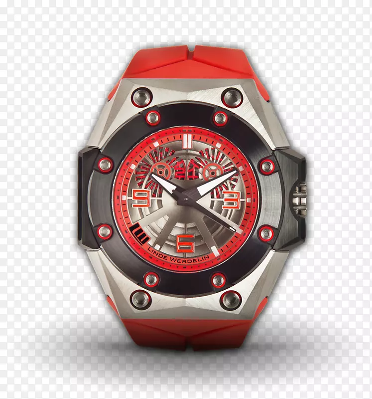 Linde Werdelin手表红带钛.圆形水涟漪