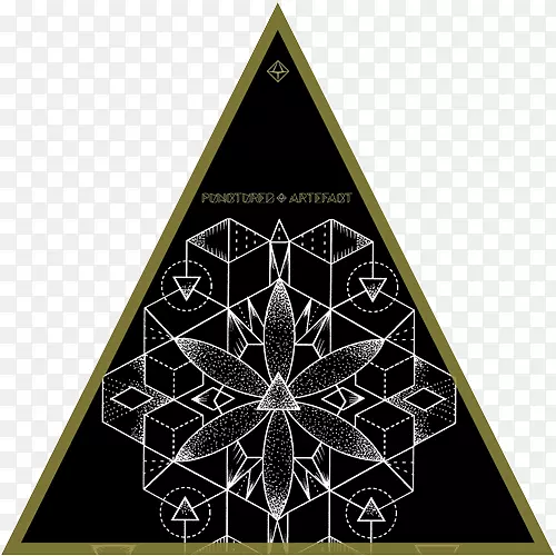 神圣几何三角形对称柏拉图式立体阴影对称图案