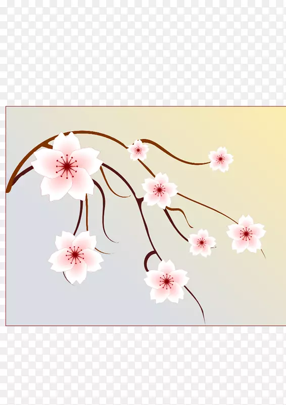 花卉设计樱花花瓣樱花枝
