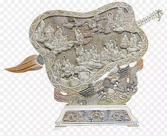 亚洲古董，礼品，服装，瓷器，石雕，守护神狮子，桂林-骨料