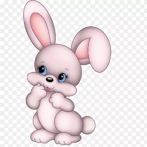 复活节兔子可爱剪贴画-卡通花边