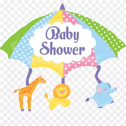 婴儿淋浴伞气球派对礼品-婴儿淋浴卡收集框