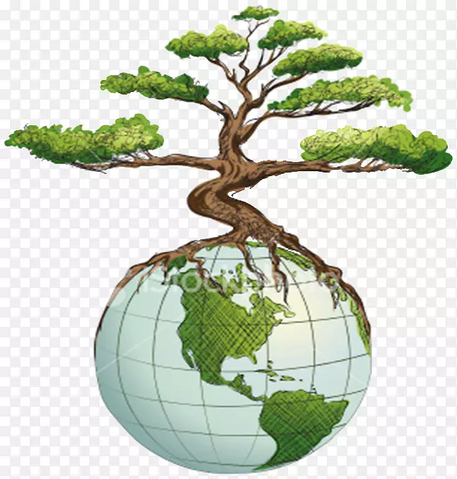 乔木企业组织素描绿色地球
