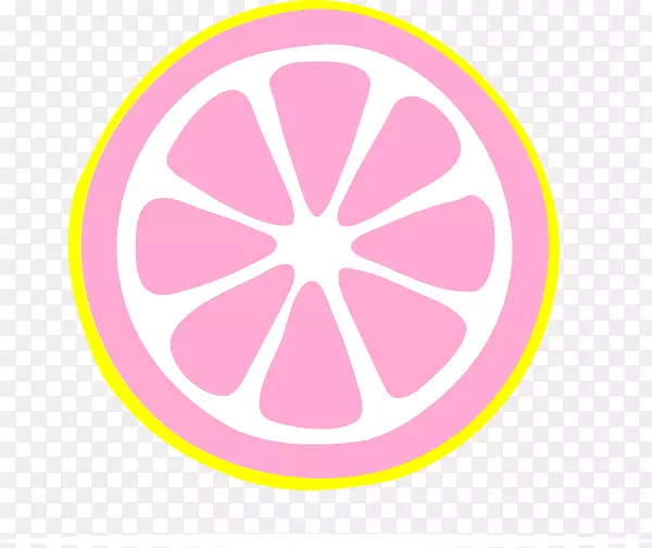 绘制粉红柠檬剪贴画.柠檬片