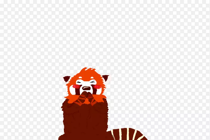 动物鼻子棕色字体-红熊猫